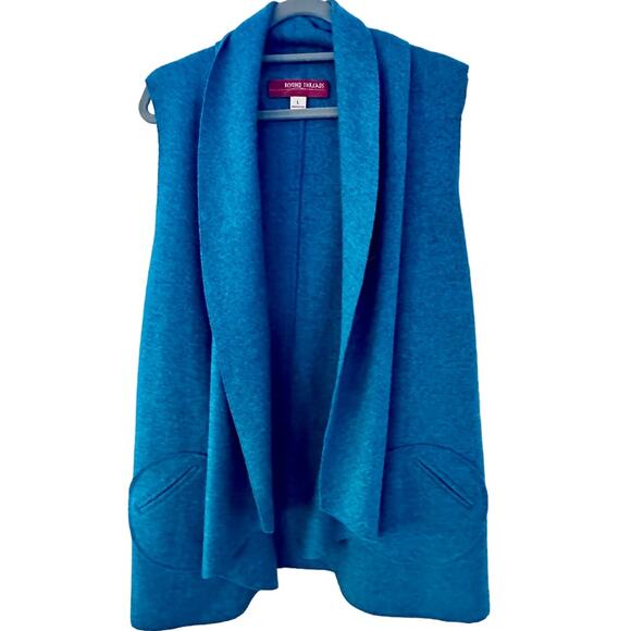 Beyond Threads Odessa Felted Alpaca Peruvian felted teal vest lagenlook size LG - Picture 1 of 7